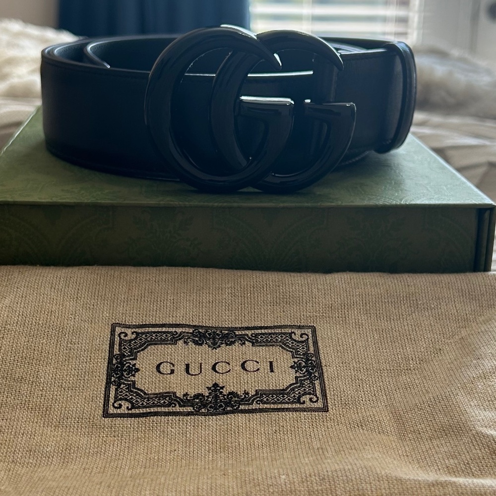 GG Marmont Matte Black Belt